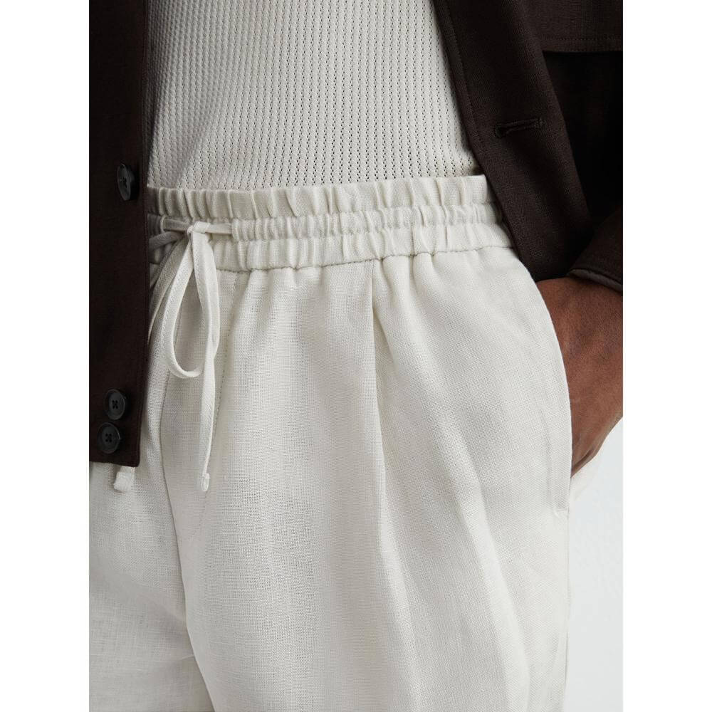 REISS Barges Short Linen Drawstring Shorts
